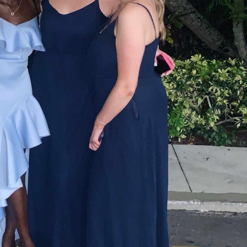 Navy long formal dress. Worn once. Is dry cleaned.